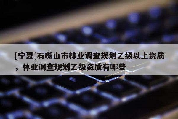 [寧夏]石嘴山市林業(yè)調(diào)查規(guī)劃乙級以上資質(zhì)，林業(yè)調(diào)查規(guī)劃乙級資質(zhì)有哪些